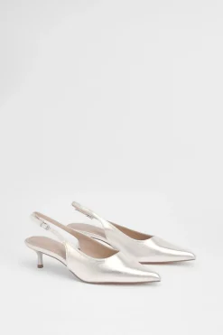 Escarpins Jess À Bride Arrière En Synthétiquecuir Métallisé À Petit Talon