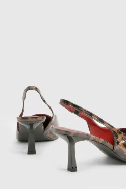 Escarpin Slingback à Talon Aiguille Bas Coupe Large