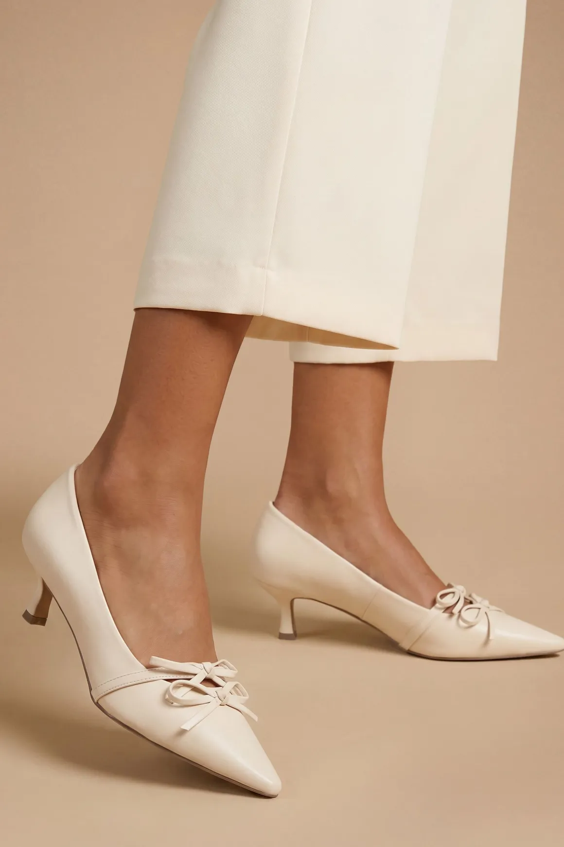 Escarpins Rita En Synthétiquecuir À Double Nœud Style Salomé Avec Petit Talon
