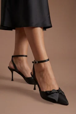 Coast Escarpins Rosa À Talons Hauts Aiguilles En Satin Avec Détail De Volants< Chaussures À Talons|Satin Et Dentelle