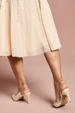 Coast Escarpins Sabrina Coupe Large en Satin avec Ornements Diamantés et Bride Arrière à Talon Stiletto< Chaussures Festives|Chaussures À Talons