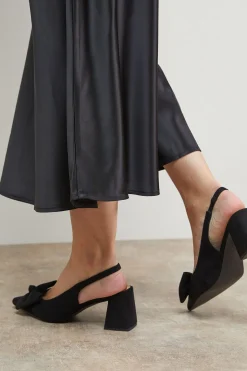 Escarpins Seala à Bride Arrière en synthétique avec Nœud et Talon Bloc Moyen