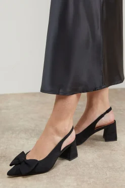 Escarpins Seala à Bride Arrière en synthétique avec Nœud et Talon Bloc Moyen