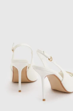Escarpins Slingback À Détail Métallique Et Talons Aiguilles Hauts