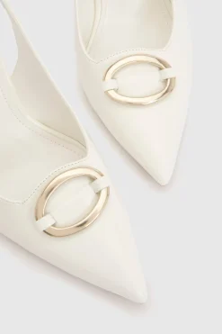 Escarpins Slingback À Détail Métallique Et Talons Aiguilles Hauts