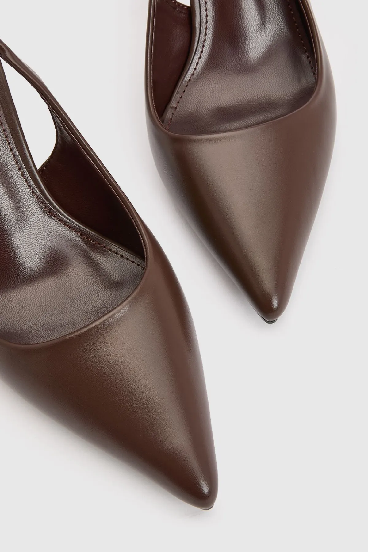 boohoo Escarpins Slingback À Talon Évasé< Looks Chocolat|Chaussures À Talons