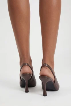 boohoo Escarpins Slingback À Talon Évasé< Looks Chocolat|Chaussures À Talons