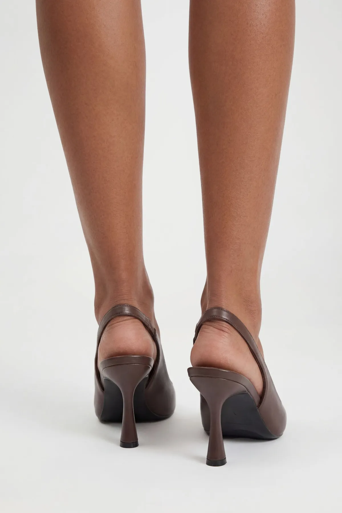 boohoo Escarpins Slingback À Talon Évasé< Looks Chocolat|Chaussures À Talons