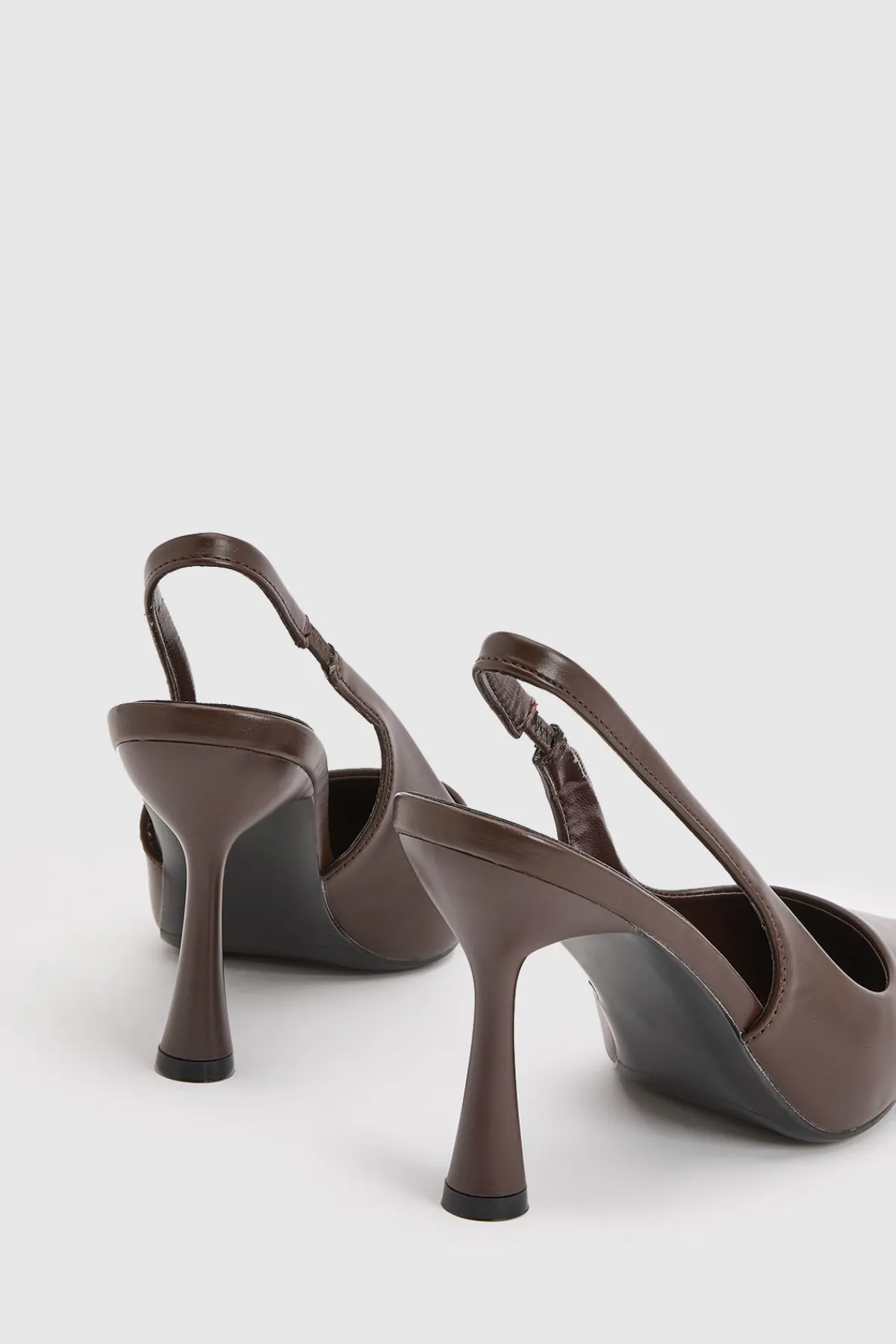 boohoo Escarpins Slingback À Talon Évasé< Looks Chocolat|Chaussures À Talons
