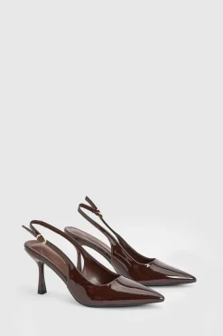 Escarpins Stiletto À Bride Arrière En Vernis