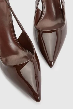 Escarpins Stiletto À Bride Arrière En Vernis