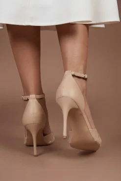 Escarpins À Talon Aiguille Valaine En Satin Orné De Strass Avec Détail Torsadé