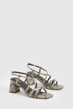 boohoo Escarpins à talon bas synthétique avec détail de boucle et lanières< Chaussures Festives|Chaussures À Talons