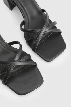 Escarpins à Talon Bloc avec Brides Croisées