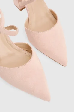 Escarpins À Talon Bloc Pointu En Synthétique Avec Brides Croisées - Coupe Large Treat