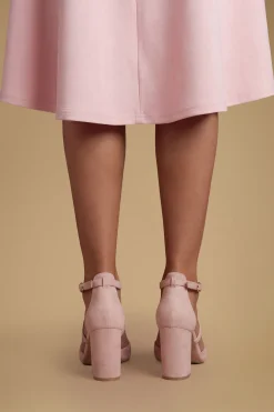 Escarpins À Talon Bloc Pointu En Synthétique Avec Brides Croisées - Coupe Large Treat