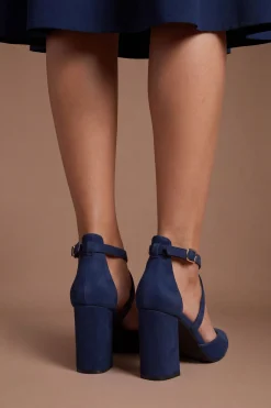 Coast Escarpins À Talon Bloc Pointu En Synthétique Avec Brides Croisées - Coupe Large Treat< Chaussures À Talons|Escarpins