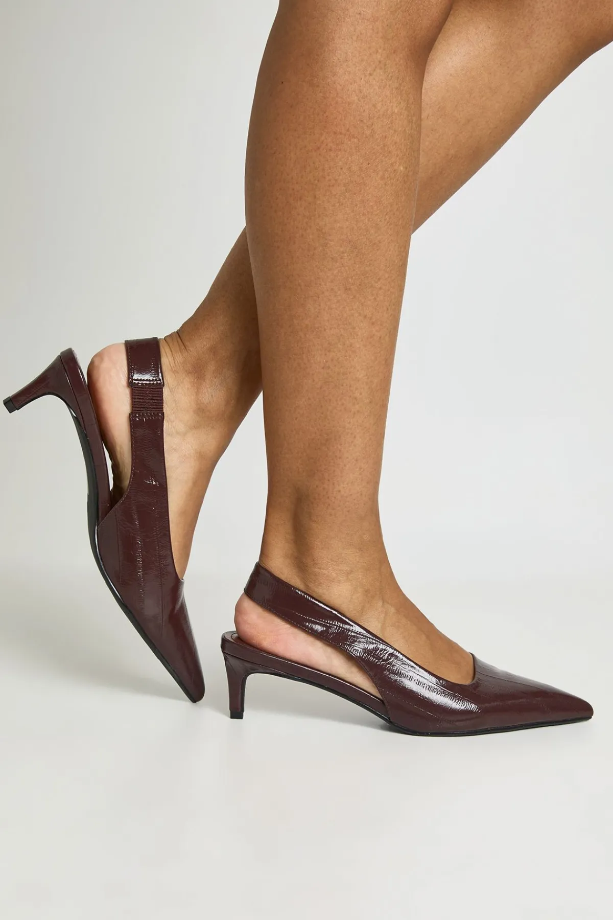 boohoo Escarpins À Talon Bobine Coupe Large< Looks Chocolat|Chaussures À Talons