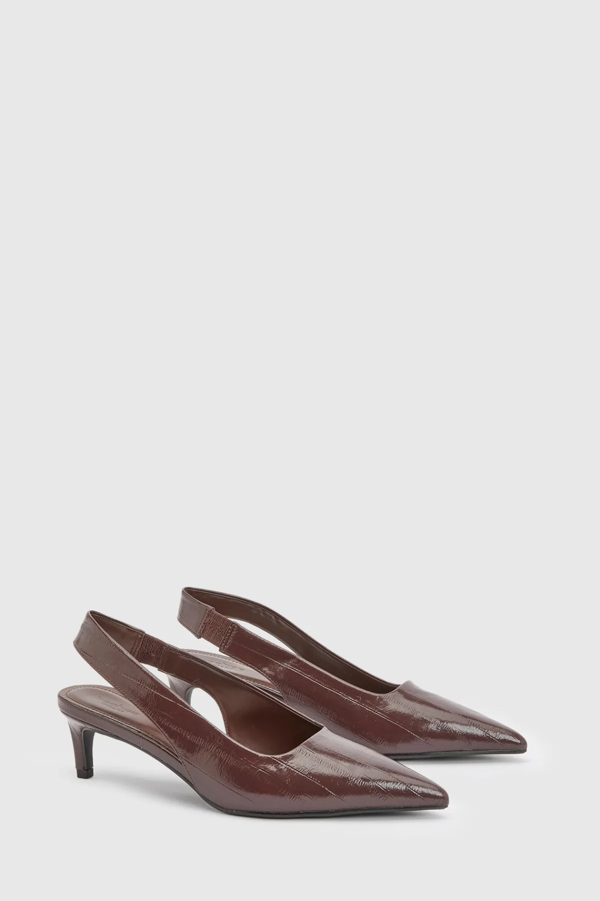 boohoo Escarpins À Talon Bobine Coupe Large< Looks Chocolat|Chaussures À Talons