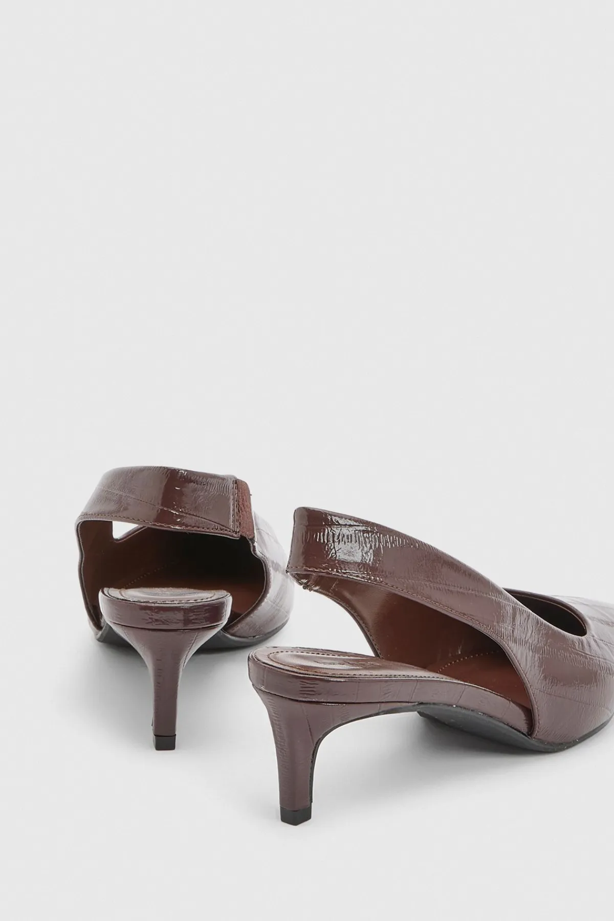boohoo Escarpins À Talon Bobine Coupe Large< Looks Chocolat|Chaussures À Talons