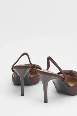 Escarpins À Talon Haut Macey En Satin Avec Bride Arrière Et Détail Nœud