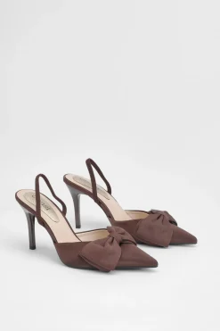 Escarpins À Talon Haut Macey En Satin Avec Bride Arrière Et Détail Nœud