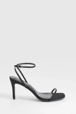 Escarpins À Talons Aiguilles Bas Et Brides Minimalistes Coupe Large