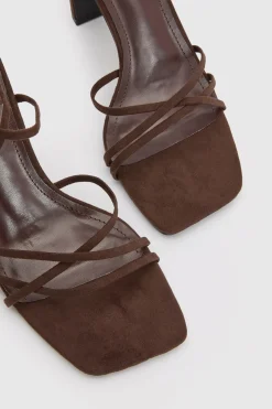 Escarpins À Talons Bloc Hauts En Synthétique Avec Lanières Et Liens À Nouer