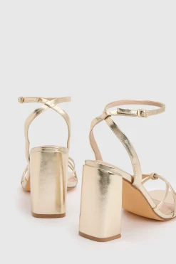 Escarpins À Talons Blocs Mi-hauts Avec Brides Croisées Coupe Large