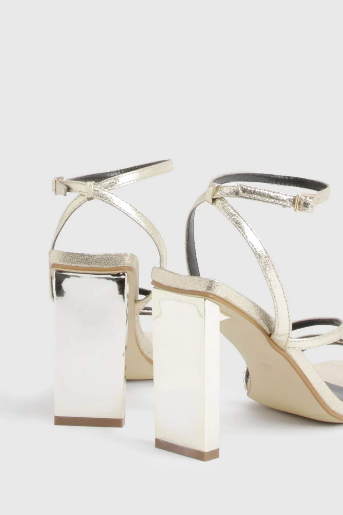 boohoo Escarpins à Talons Bloc Statement à Brides Texturées Coupe Large< Chaussures Festives|Chaussures À Talons