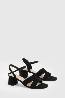 boohoo Escarpins À Talons Carrés Bas Avec Découpes Coupe Large< Chaussures Festives|Chaussures À Talons