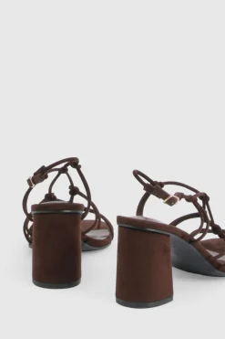 Escarpins À Talons Carrés Larges En Synthétique Avec Brides Nouées