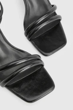 Escarpins à Talons Carrés Moyens avec Brides Rembourrées Métallisées