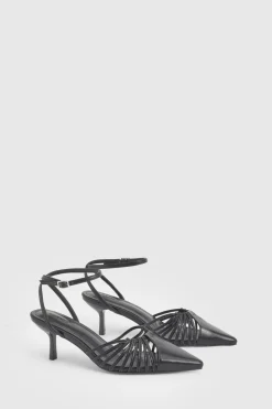 Escarpins À Talons Courts Avec Détails Découpés Et Brides