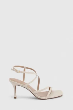 Escarpins À Talons Hauts En Lin Avec Brides Croisées