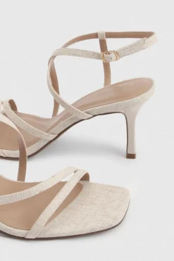 Escarpins À Talons Hauts En Lin Avec Brides Croisées