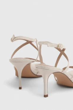 Escarpins À Talons Hauts En Lin Avec Brides Croisées