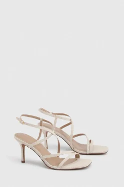 Escarpins À Talons Hauts En Lin Avec Brides Croisées
