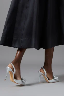 Coast Escarpins Tamara à Bride Arrière en Textile Métallisé avec Nœud en Satin et Talon Haut Stiletto< Chaussures Festives|Chaussures À Talons