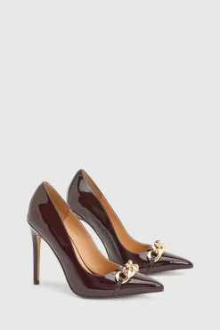 KarenMillen Escarpin À Talon Aiguille Et Bout Pointu En Cuir< Chaussures À Talons|Chaussures De Bureau