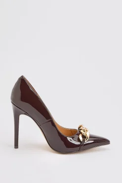 KarenMillen Escarpin À Talon Aiguille Et Bout Pointu En Cuir< Chaussures À Talons|Chaussures De Bureau