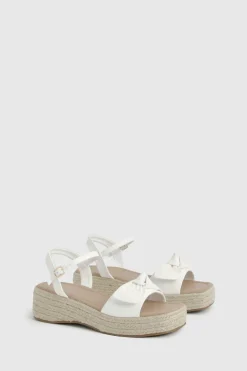 Espadrilles Compensées À Brides Avec Détail Nœud - Coupe Large