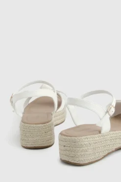 Espadrilles Compensées À Brides Avec Détail Nœud - Coupe Large
