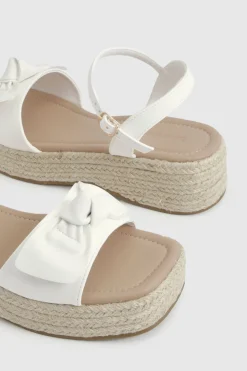Espadrilles Compensées À Brides Avec Détail Nœud - Coupe Large