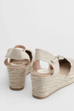 Espadrilles Compensées Britany En Synthétiquecuir À Détails Ajourés Et Bride Double
