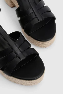 Espadrilles Compensées À Plateforme Avec Bride En T