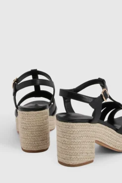 Espadrilles Compensées À Plateforme Avec Bride En T