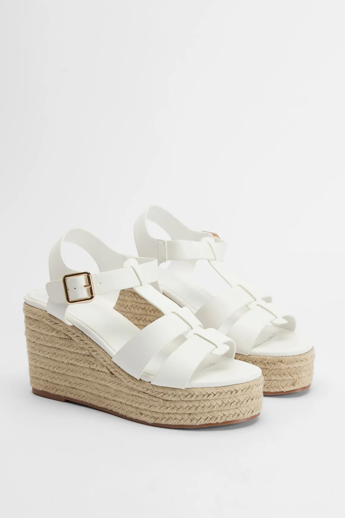 Espadrilles Compensées À Plateforme Avec Bride En T