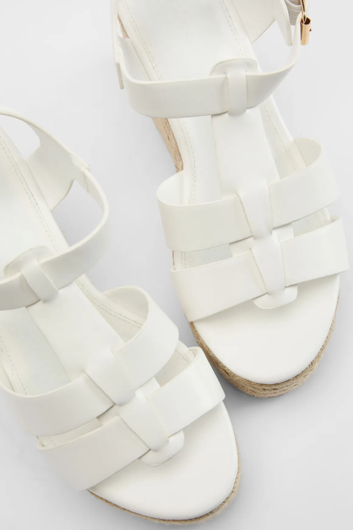 Espadrilles Compensées À Plateforme Avec Bride En T