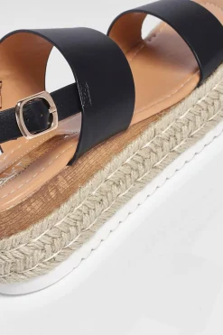 boohoo Espadrilles à plateforme à double bride< Sandales